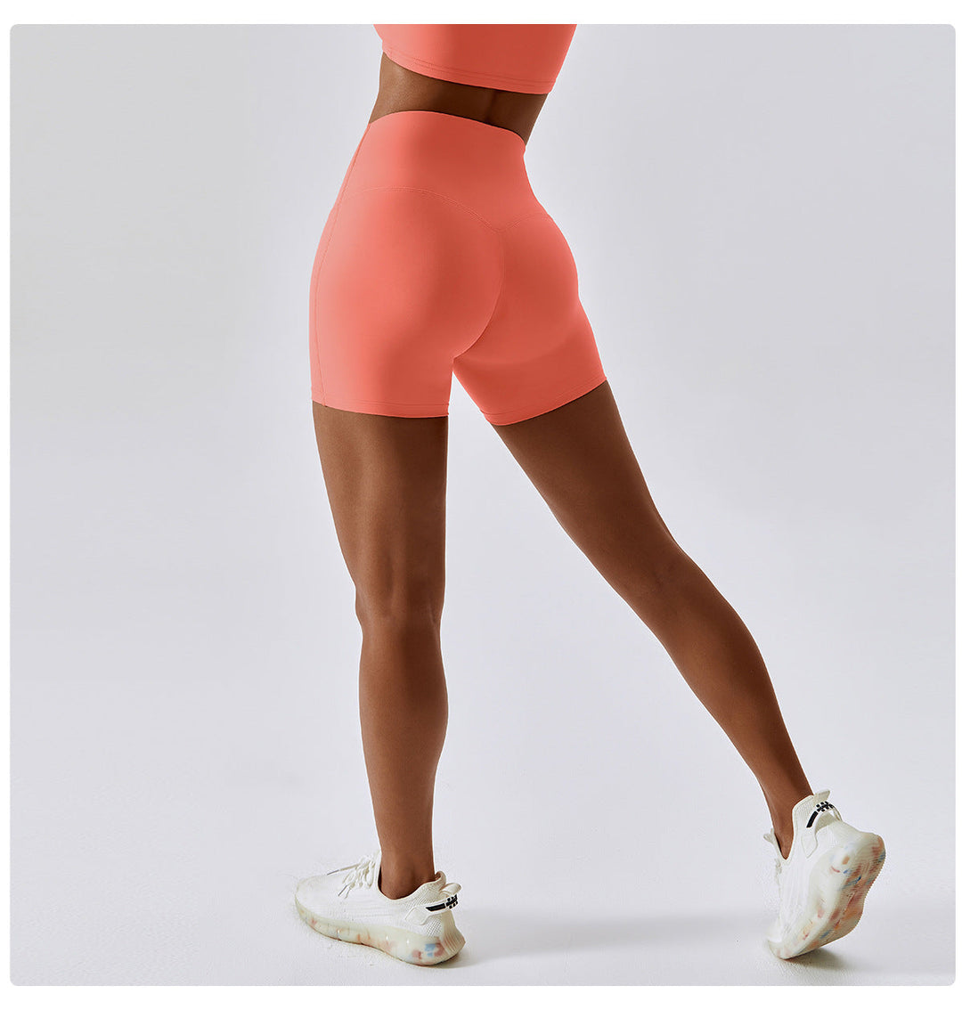 Stilla | Farve Nude Feel Yoga Shorts Høj Talje Tætte Sports Leggings Til Hofte Løftende Løb Workout