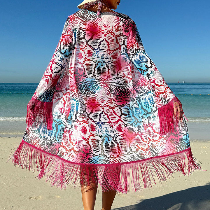Dame éntal svømmebadedragt med raffineret cut-out-design og frynsede detaljer Stilla