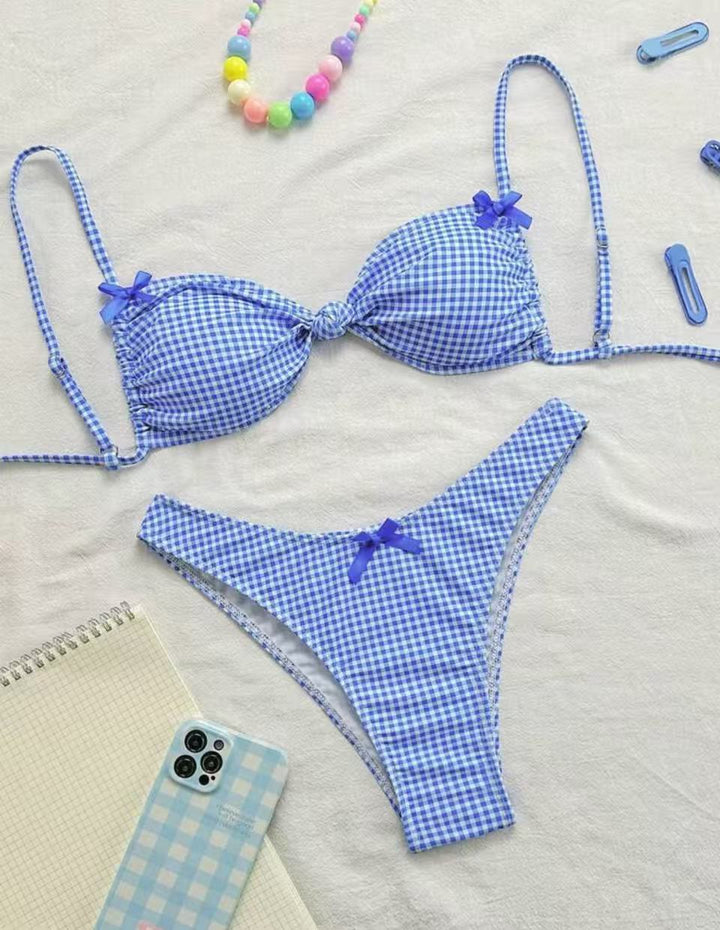 Dame bikini-sæt med flæse detaljer og justerbare stropper Skovae