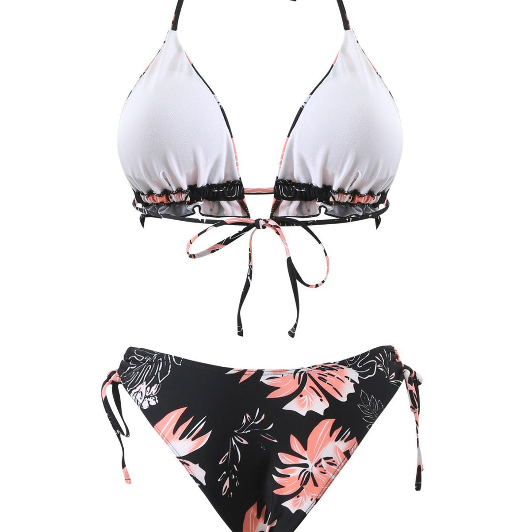 Damernes Flæse Blomster mønster Trekants Bikini Sæt Stilla