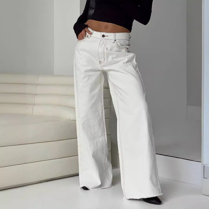 Dame modigt cropped-top med snøre detaljer og knap lukning Stilla