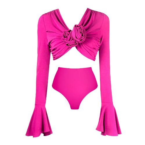 Dame bikini-sæt med innovativ overdel og elegante lange ærmer Stilla