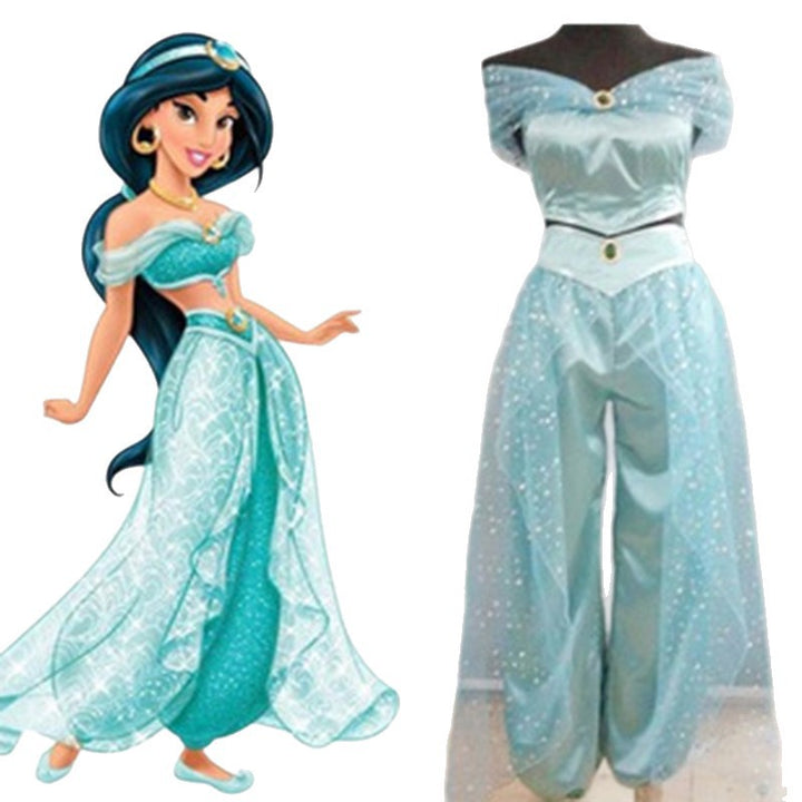 Dame kostume sæt med glitrende detaljer og off-shoulder design Skovae