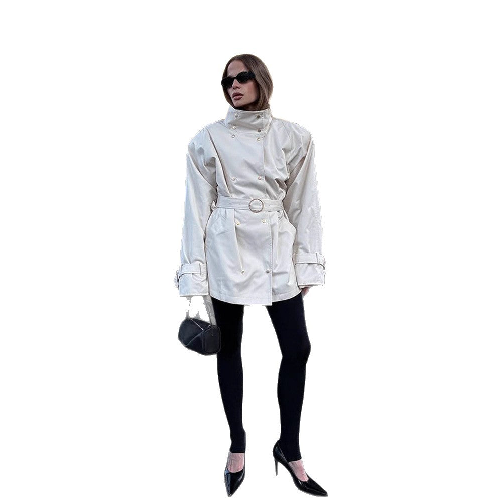 Dame oversized trenchcoat med dobbelt krave Stilla
