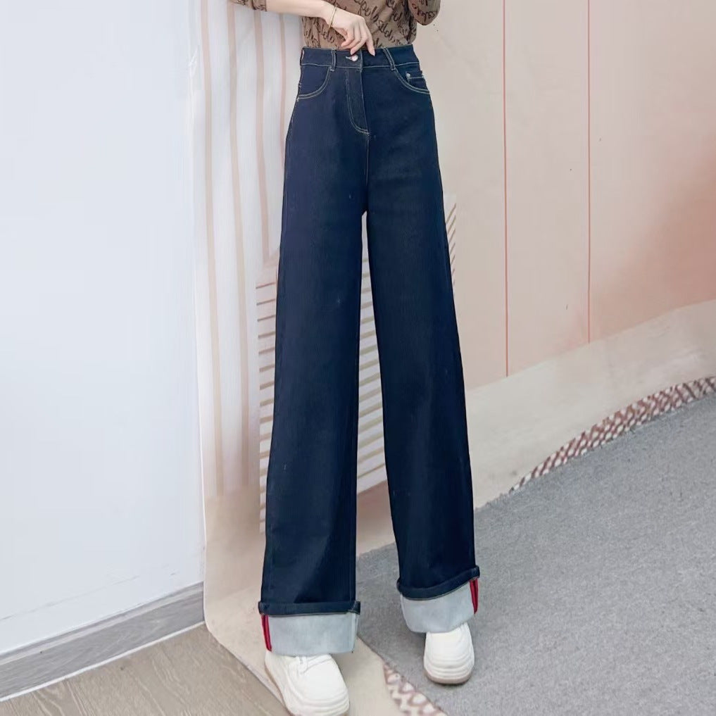 Damer Løs skåret jeans med høj talje og fleksibel kantbehandling Stilla