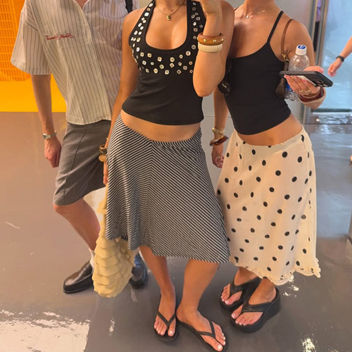 Dame Trendy Tanktop med glitrende Pailletter Skovae