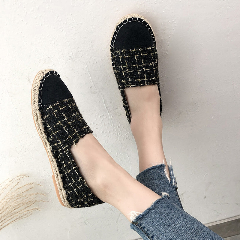 Dame Espadrillos med elegant tweed-mønster og skridsikker sål Stilla