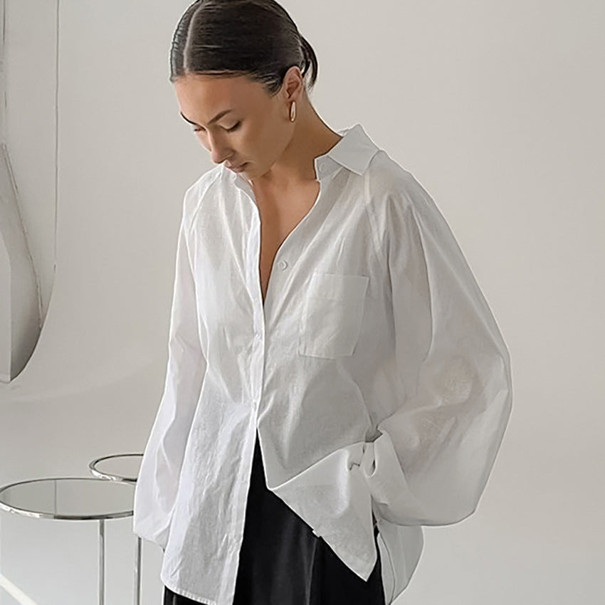 Damer afslappet skjortebluse i let linenmix med oversized skæring Stilla