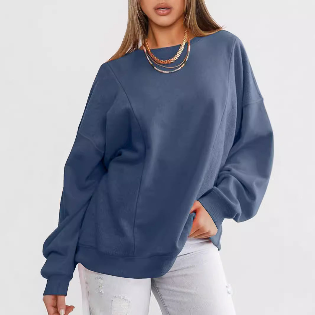 Dame hyggelig sweatshirt med moderne oversized-snit og afslappede skulderdetaljer Stilla