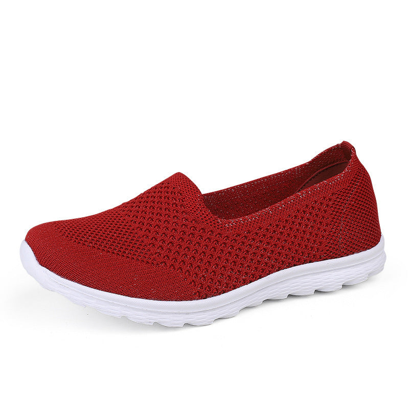 Dame nan nahtløse komfort slip-on sko med elastisk mesh øvre materiale og dæmpet sål Skovae