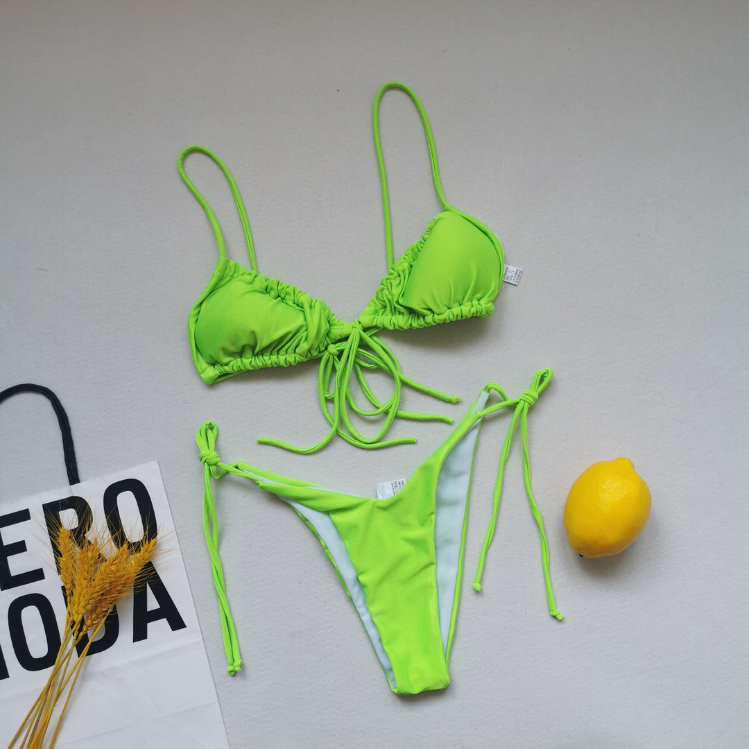 Damer triangel-bikini med justerbare bindebånd Skovae