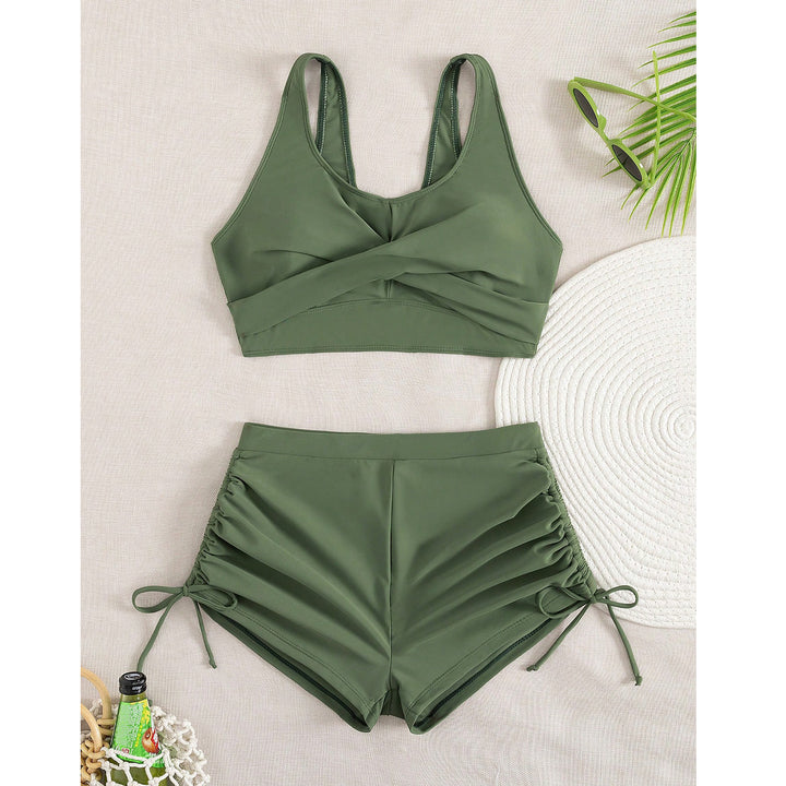 Dame Sporty Bikini med rynkede shorts Skovae