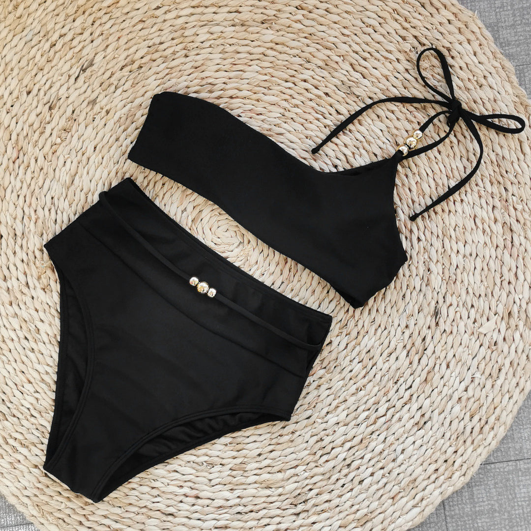Dame Bikini-sæt med elegant nakkeholder-top og høj taljeskæring Stilla