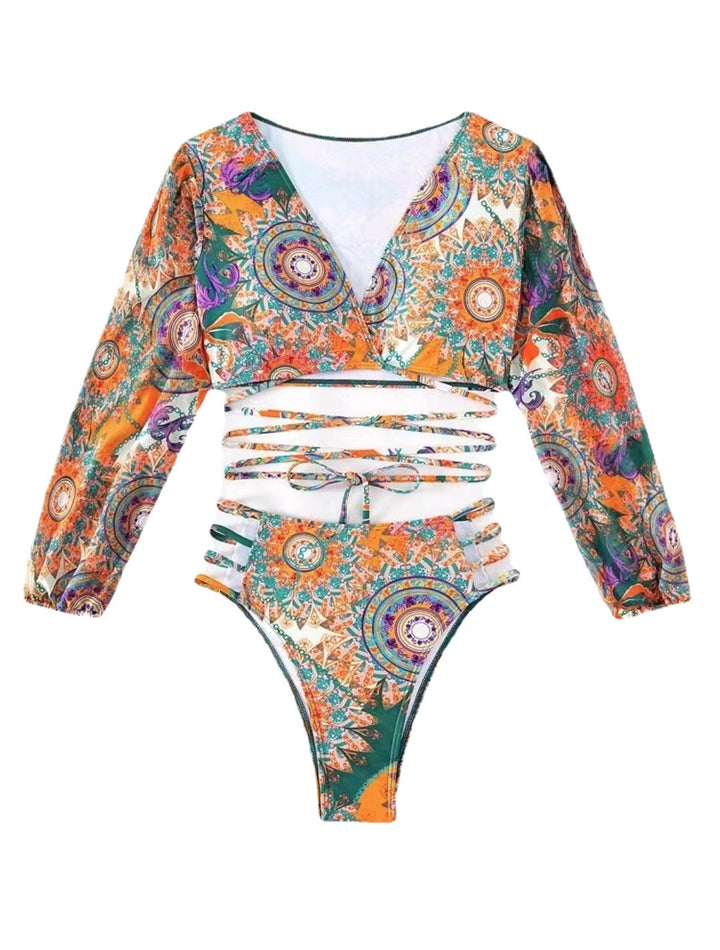 Damebikini med kreativt cut-out-design og lange ærmer Stilla