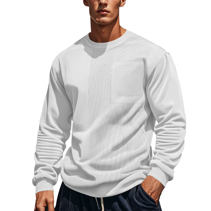 Herrer mode sweatshirt med struktureret design og praktisk brystlomme Stilla
