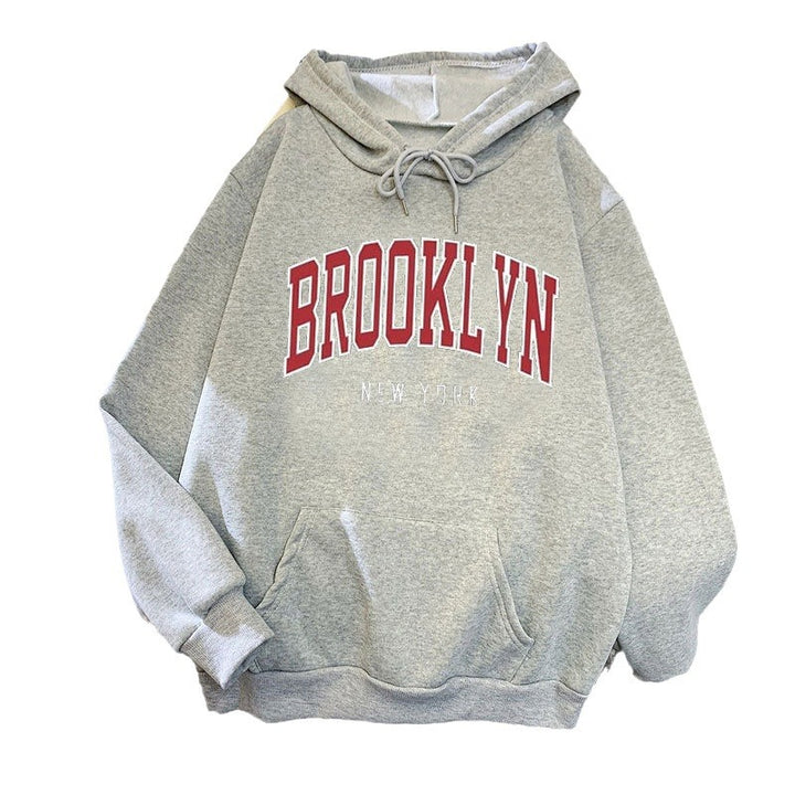 Kvinders hoodie med stilfuld Brooklyn print Skovae