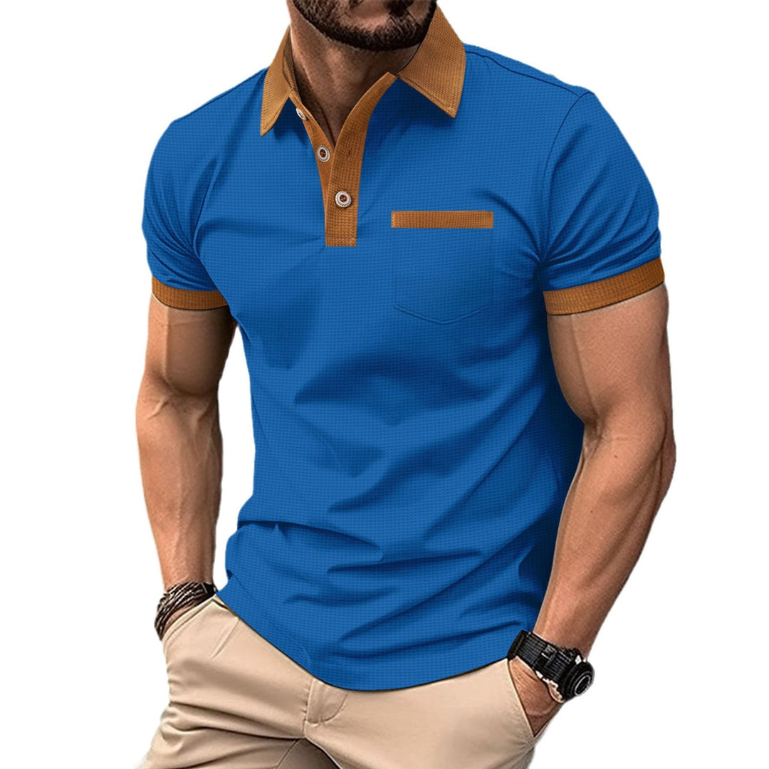 Herrer Poloshirt med moderne kontrastkrave og funktionel brystlomme Stilla