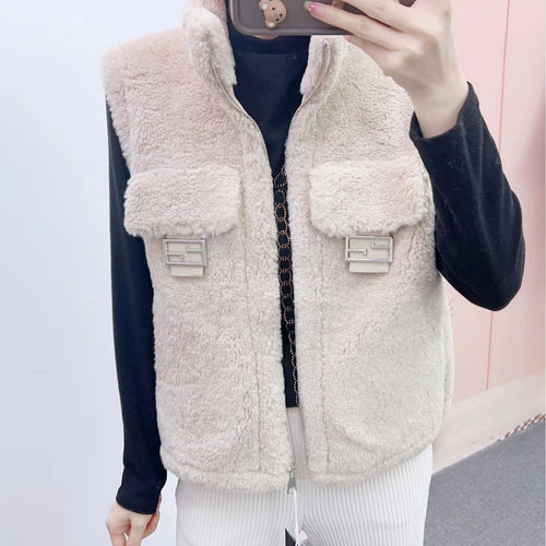 Dame vest med fleece-textur og praktiske lommer Stilla
