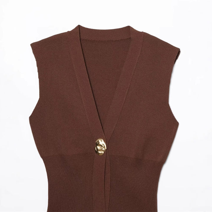 Femme Struktureret Ærmeløs Cardigan Vest Stilla