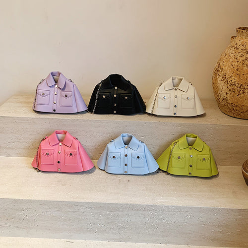 Femme Chic Fauxlæder Mini Jakke Håndtaske Stilla
