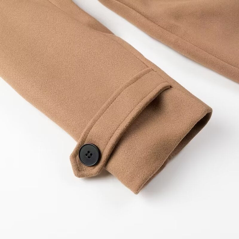 Kvinder Elegant Trench Coat med Talje Bælte og Dobbelte Knapper Placket Stilla