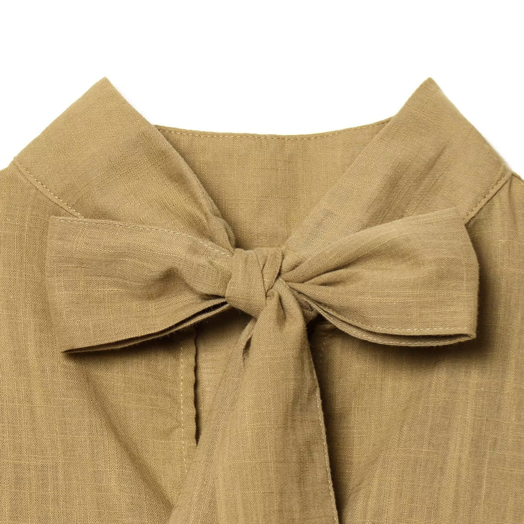 Dame moderat bluse med asymmetrisk snit og dekorative folder Skovae