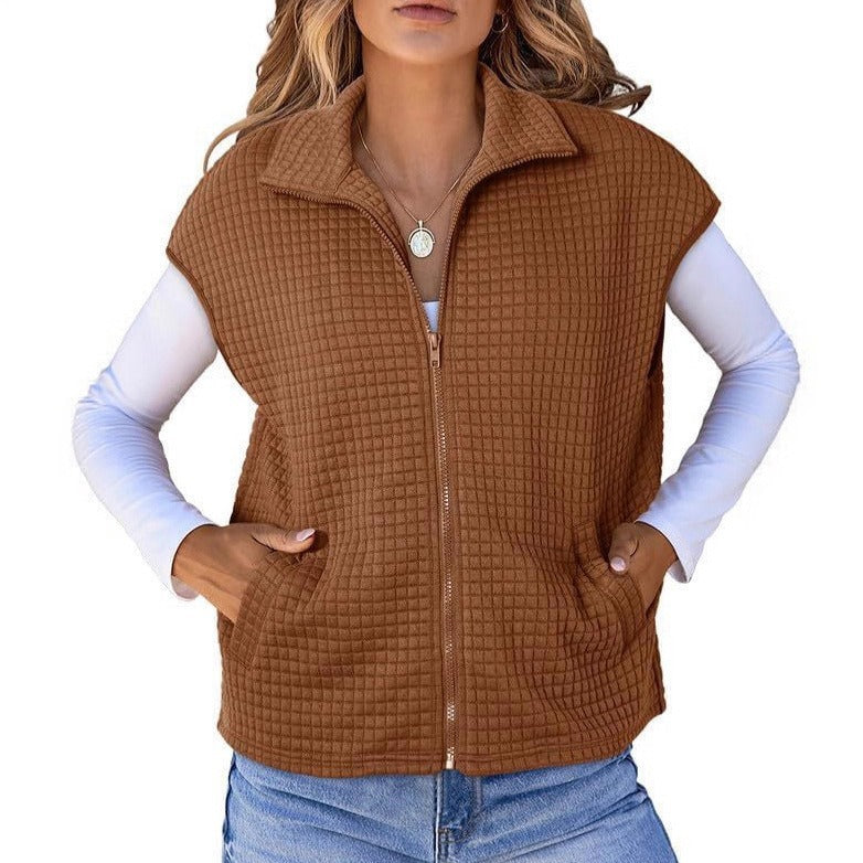 Kvindernes fashionable vest med lynlås Stilla