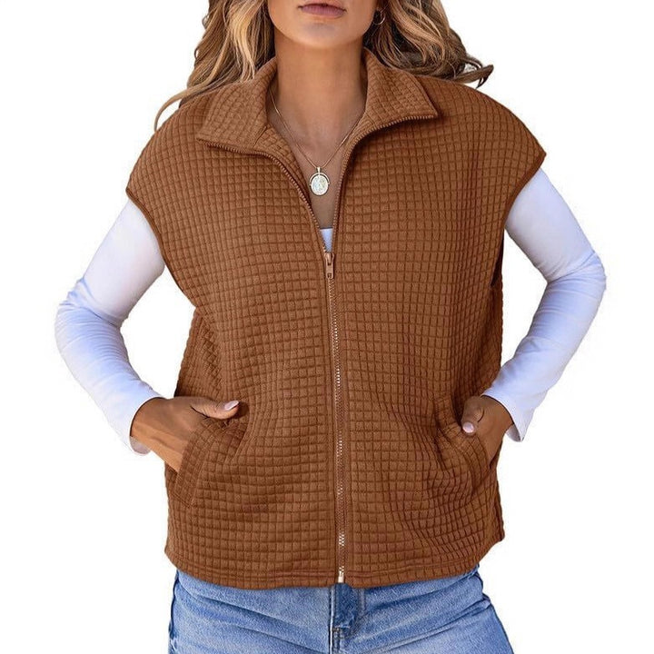 Kvindernes fashionable vest med lynlås Stilla