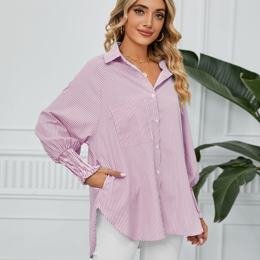 Damer casual oversized skjorte med striber Stilla