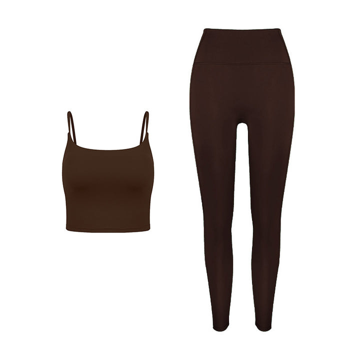 Dame sporty sæt med strapless top og high-waist leggings Stilla