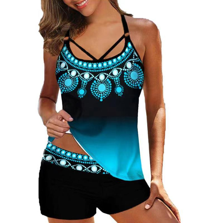 Damer Sporty Badetop med Shorts Skovae