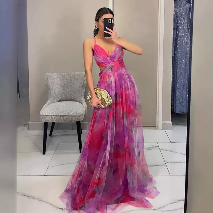Kvinder Elegant Bryllups Kjole med Flydende Chiffon og Udsnit Detaljer Skovae