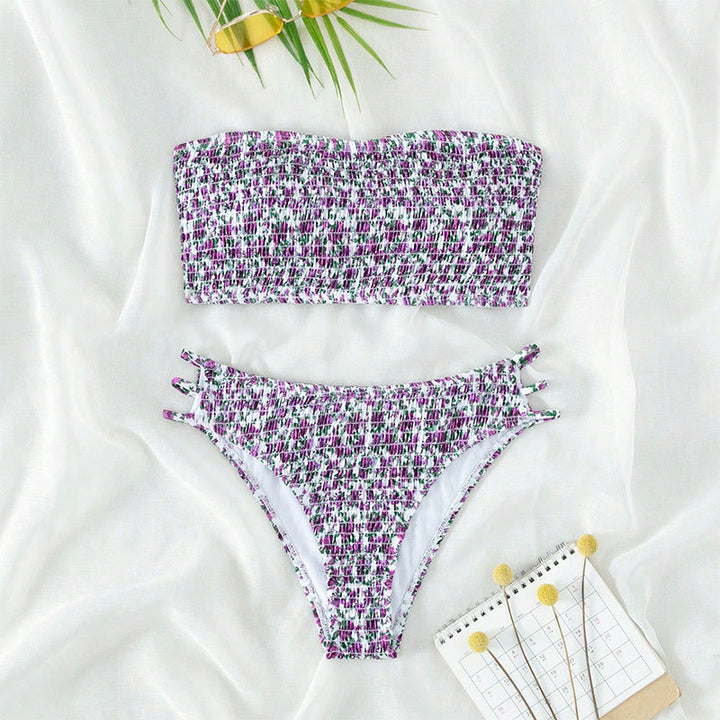 Dame Bandeau-bikini med moderigtigt knudedesign Skovae