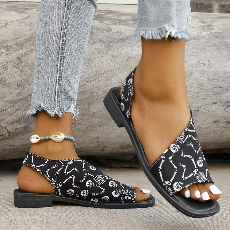 Dame Slide-sandaler med unikt skelet-design og åben hæl Stilla