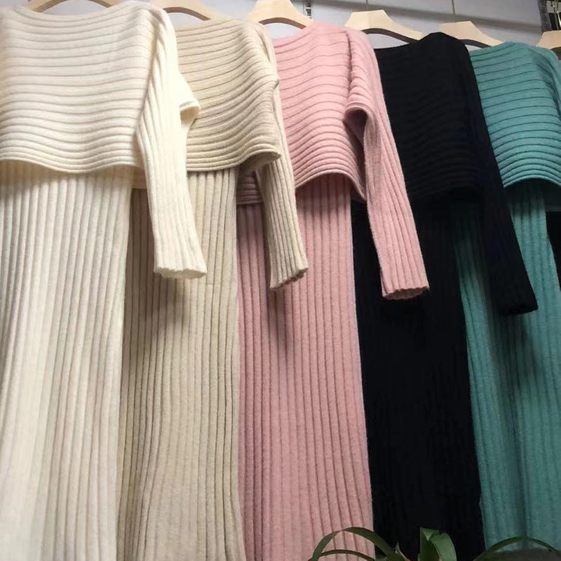 Kvinders elegante strikket sweater med off-shoulder design og fin ribbet tekstur Stilla