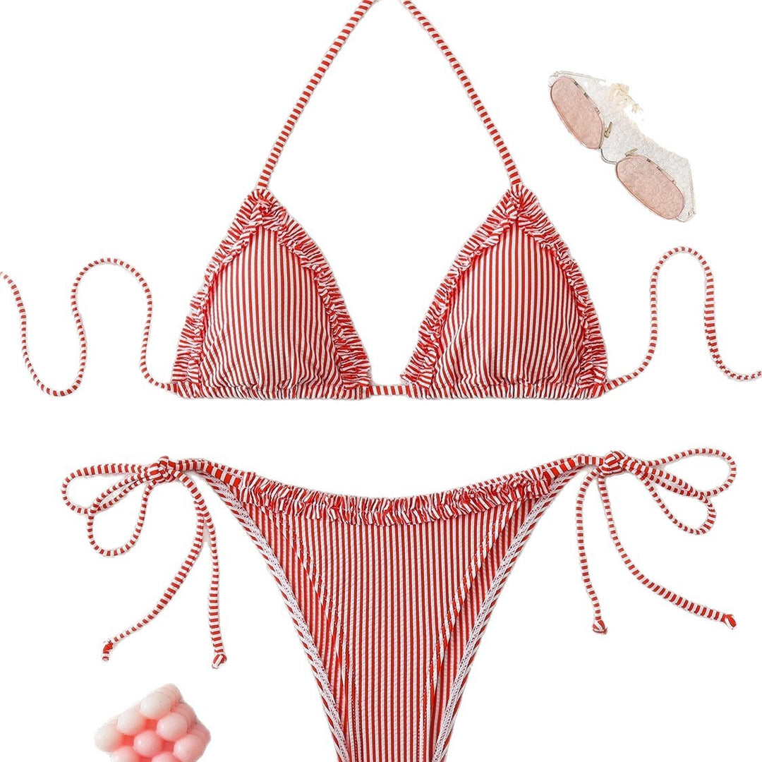 Dame Triangle-bikini med afslappede bindebånd Skovae