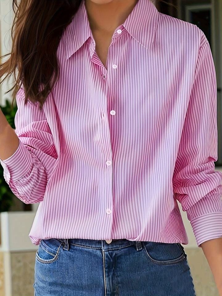 Femme stribet Button-Up Bluse Stilla