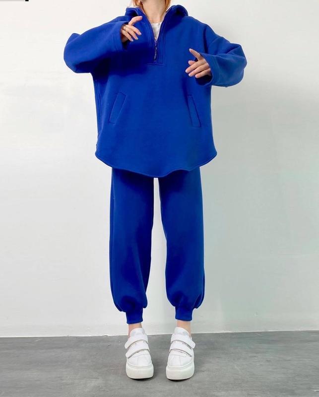 Kvindernes komfortable fleece sæt med kort lynlås og store lommer Skovae