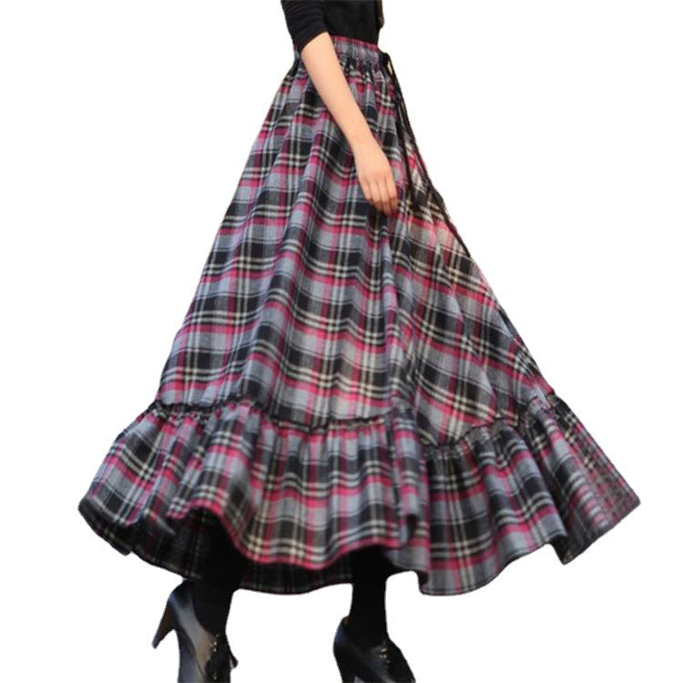 Dame Maxi Skirt med elegant kant og viskoseblanding Stilla