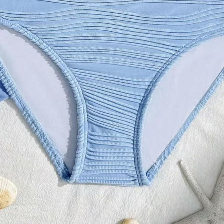 Dame bikini-sæt med højtaljet bukser og fashionabel flæse-design Skovae