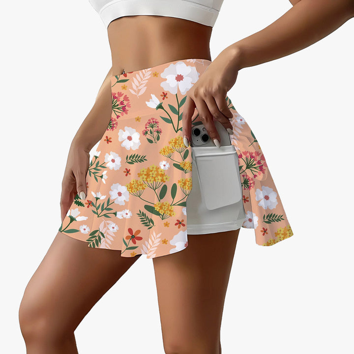 Femme Floral Høj Talje Nederdel Stilla
