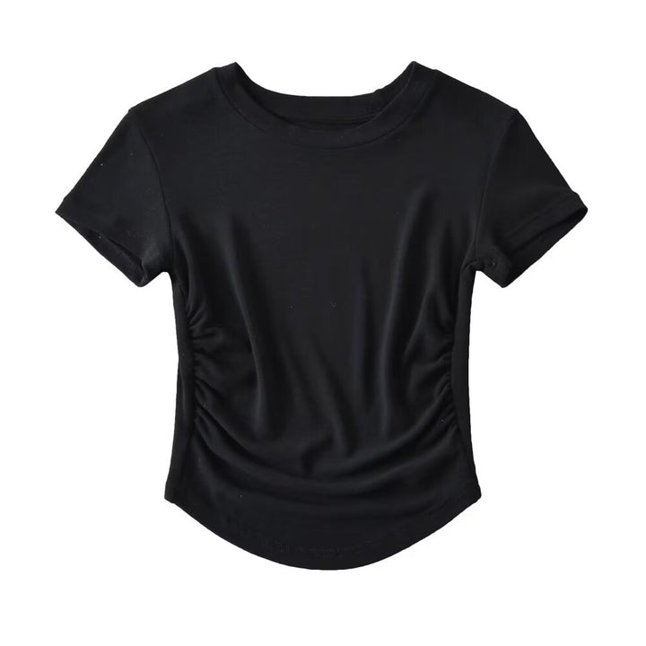 Dame Sporty T-shirt med moderigtig flæse design og figursyet snit Stilla