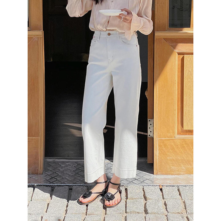 Dame High-Waist Jeans med bred pasform og bæredygtig bomuldsstof Stilla