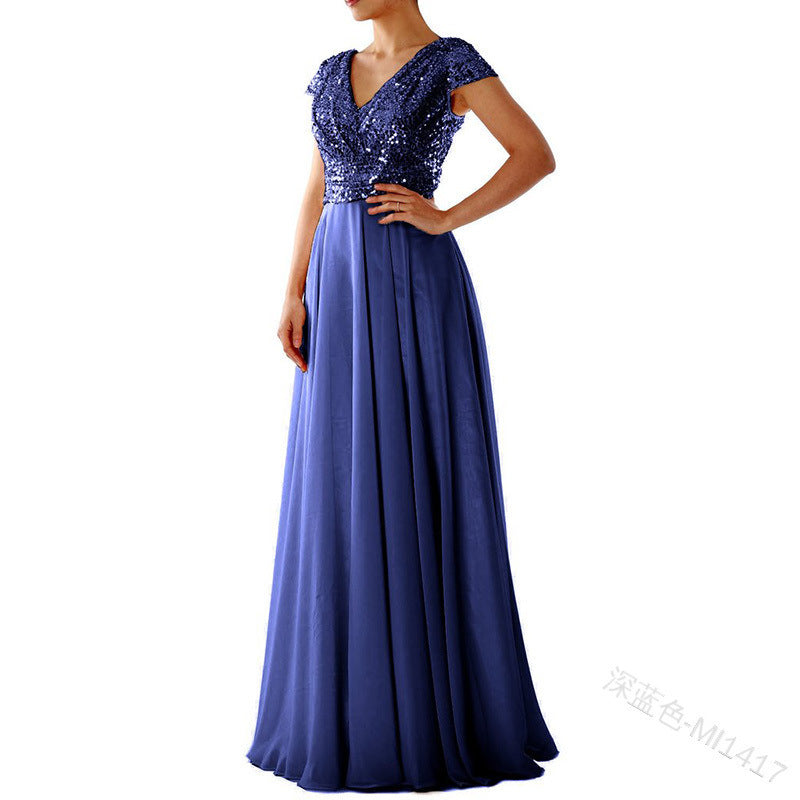 Stilla | Glitrende Pailletter Elegant Chiffon Aftenkjole
