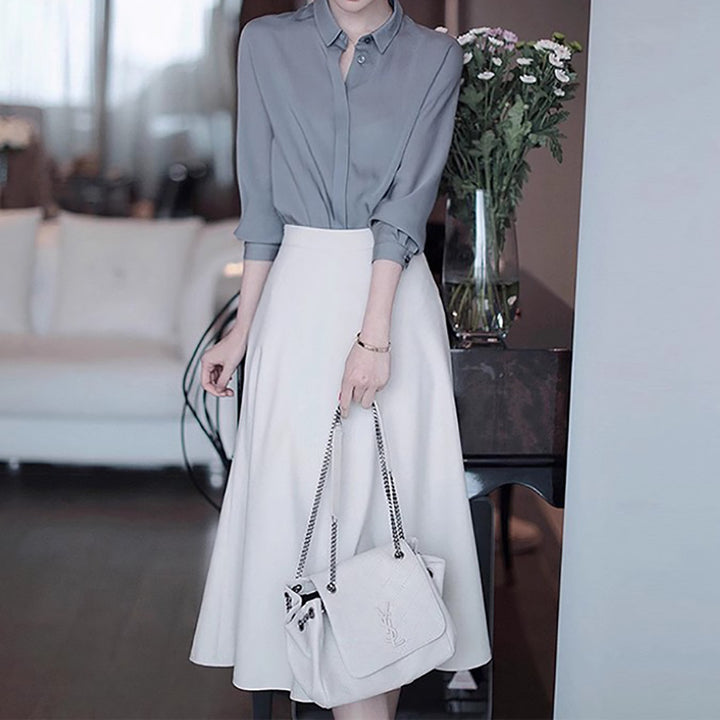 Damer elegant bluse skjorte med moderne snit og klassiske accenter Stilla