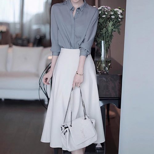 Damer elegant bluse skjorte med moderne snit og klassiske accenter Stilla