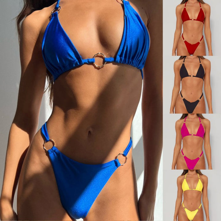 Damer Triangle-Bikini med stilfulde ringdetaljer Skovae