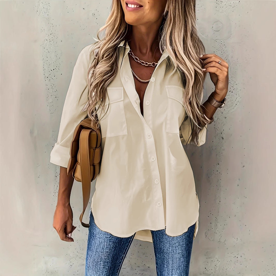Dame mode overshirt med lommer Stilla
