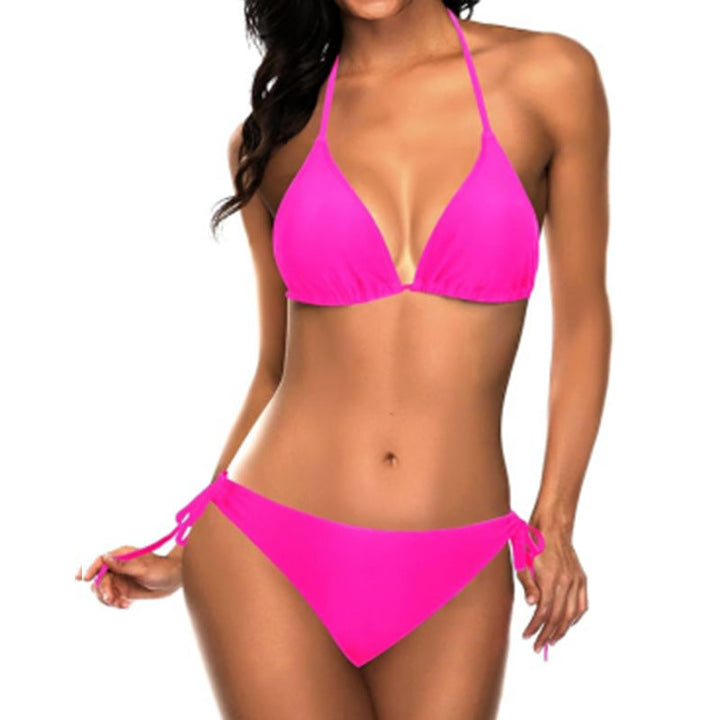 Dame triangel-bikini-sæt med justerbare stropper og minimalistisk design Skovae