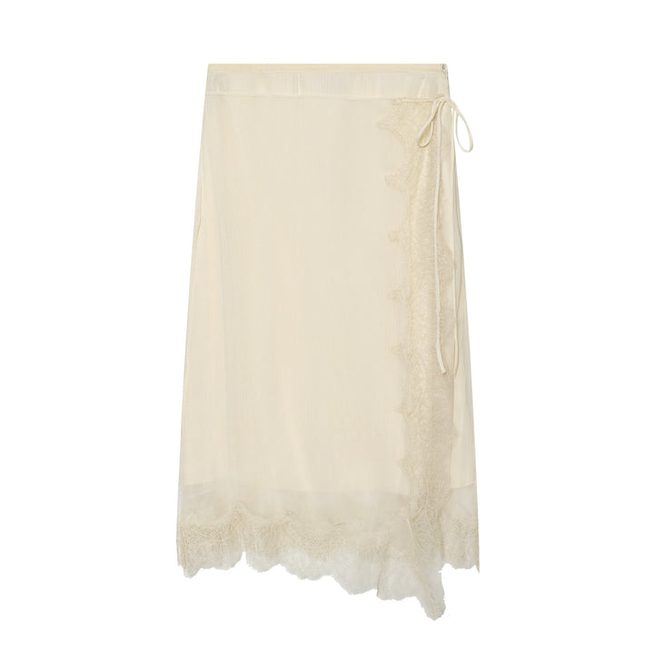 Dame elegant ruffled nederdel med delikat spids dekoration og praktisk talje snøre Skovae